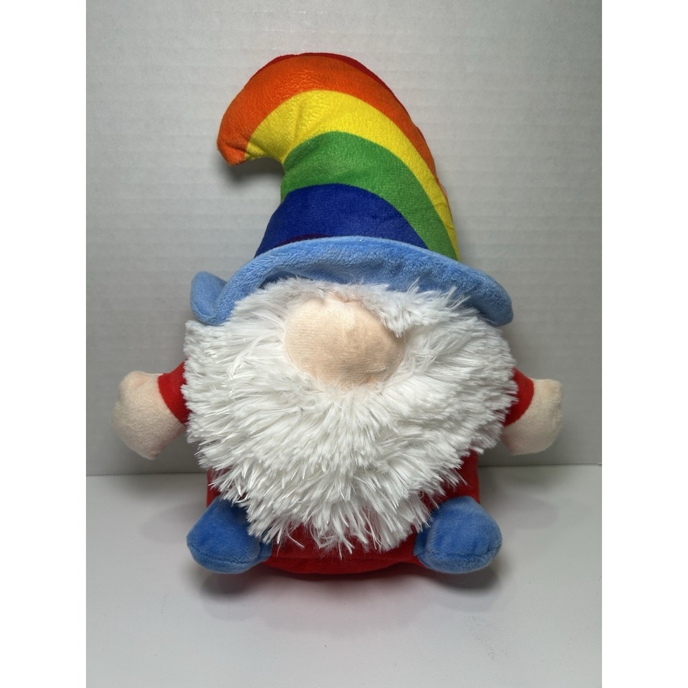 Goffa Large Rainbow Gnome  Faceless Colorful Plush Doll 12" Wizard Toy Decor